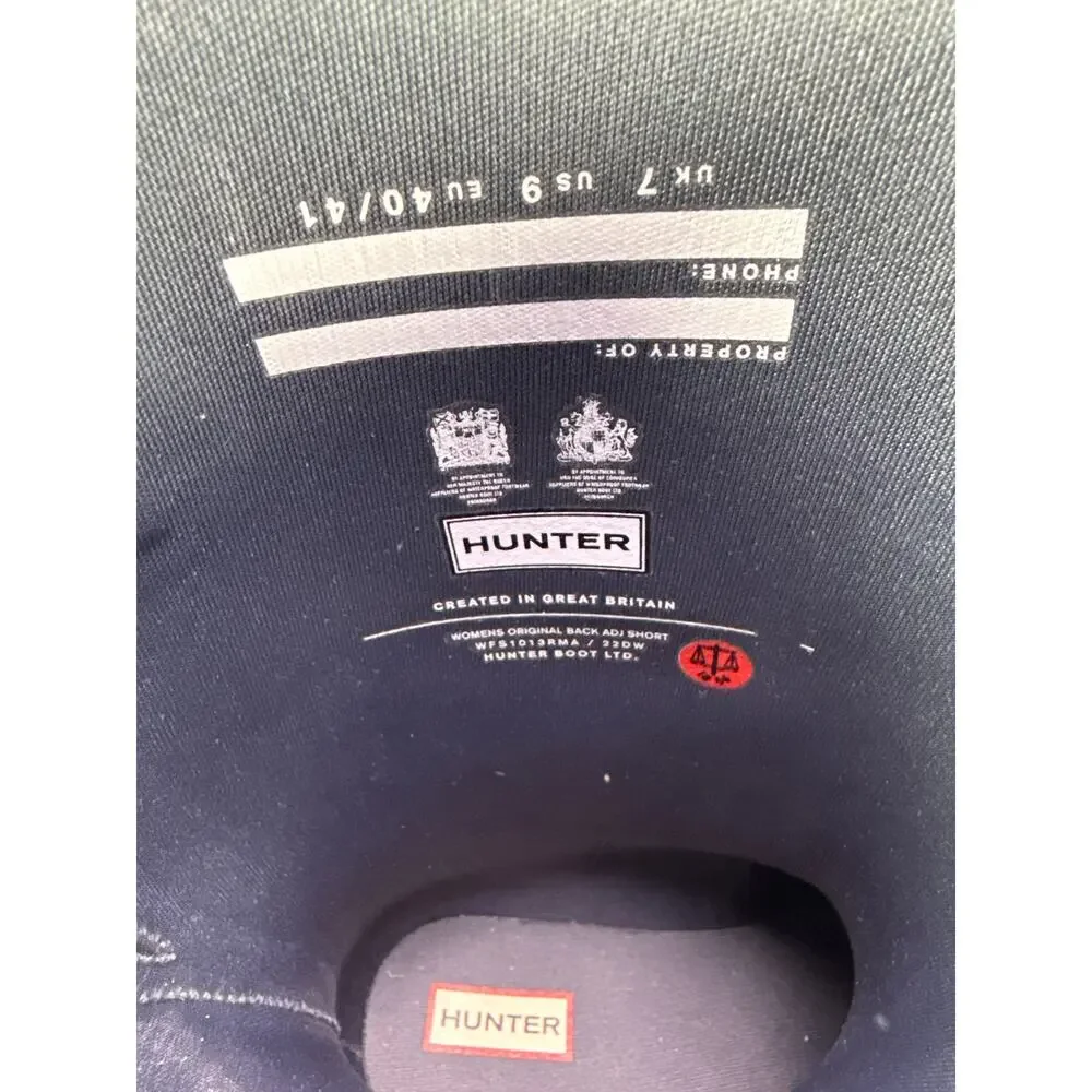 Hunter‎ Original Short Rain Boots Womens 9 Dark Slate Rubber Adjustable Buckle